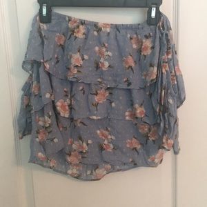 Blue Floral Off the Shoulder American Eagle Top